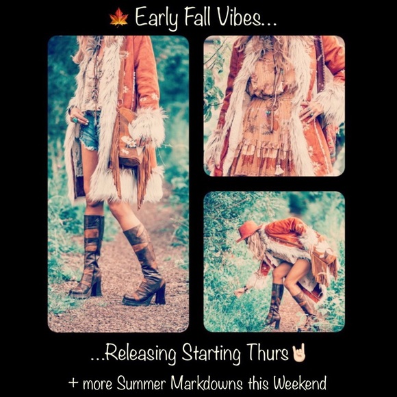 🪶Boho Vintage Tan Thick Boiled Wool Afghan Coat w/ Cream Fur Cuff Accents-M - Picture 12 of 16